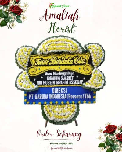 Papan Bunga Duka di Balai Persemayaman Angsapura
